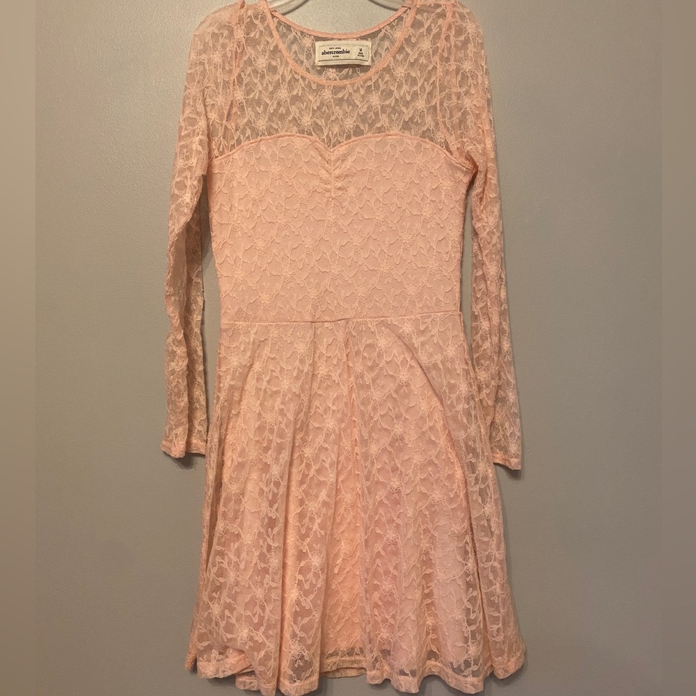 Abercrombie Kids Pink Lace Skater Dress